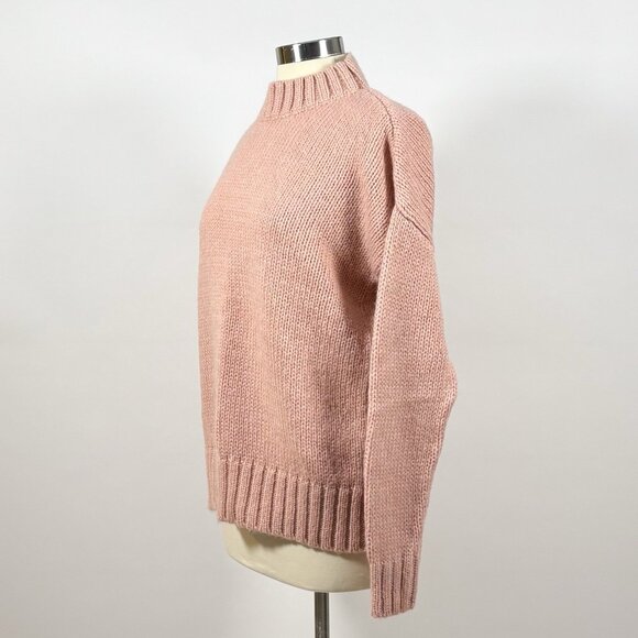 French Connection Blush Pink Knit Mock-Neck Knit Sweater - Small - Picture 2 of 7